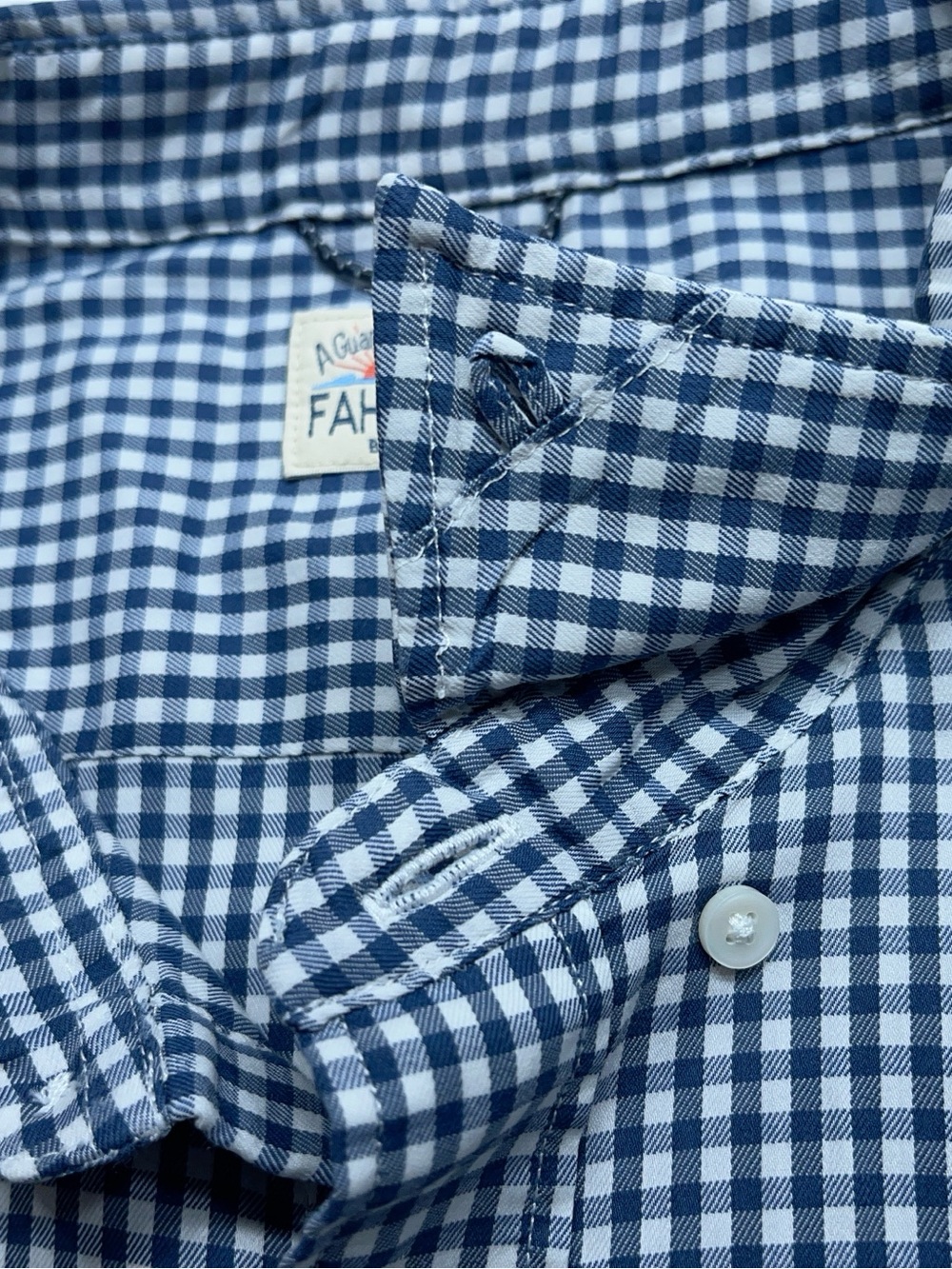 FAHERTY Button Down Shirt Mens Size XXL Long Sleeve Blue Check Huckberry - Picture 11 of 13
